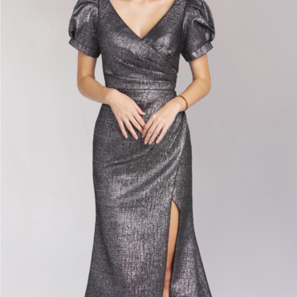 Terani Couture Silver Evening Dress